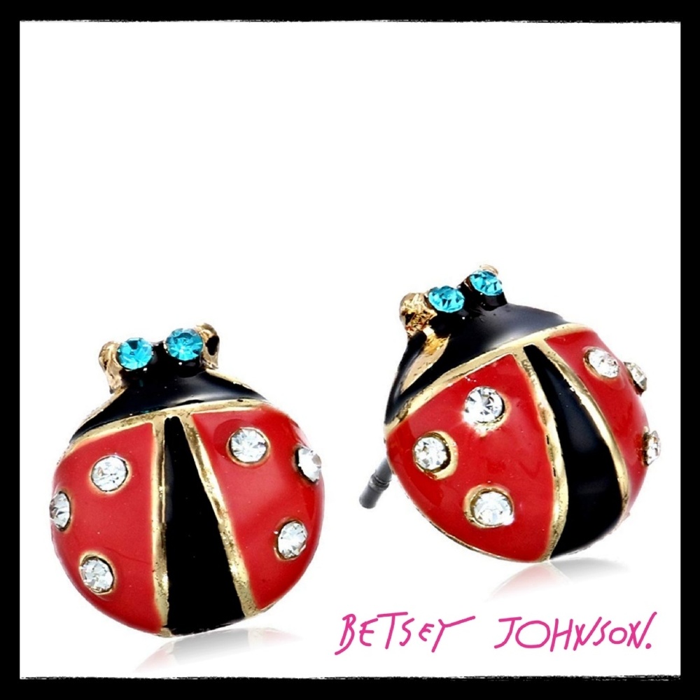 BETSEY JOHNSON Ladybug Stud Earrings